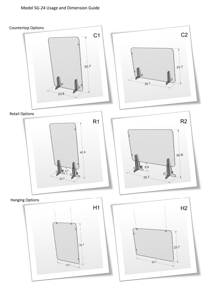 Sneeze Guard SG-24 (24x36 Model)  - 6 Ways to Use